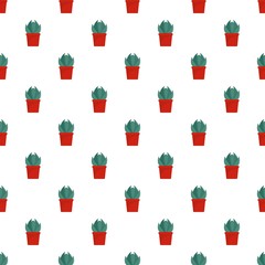 Sticker - House cactus pot pattern seamless vector repeat for any web design