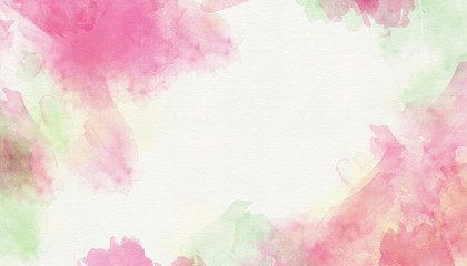 Pink green abstract watercolor background