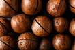 Tasty macadamia nuts as background
