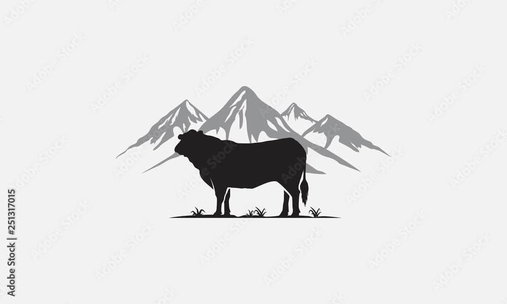 black angus logo design, beef angus - obrazy, fototapety, plakaty 