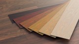 Fototapeta  - Color samples of wooden laminate floor. 3D rendered illustration.