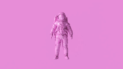 Wall Mural - pink spaceman astronaut cosmonaut 3d illustration 3d render