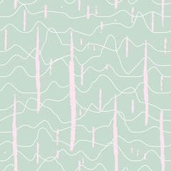 Poster - Abstract wavy line pattern, seamless vector geometric background.