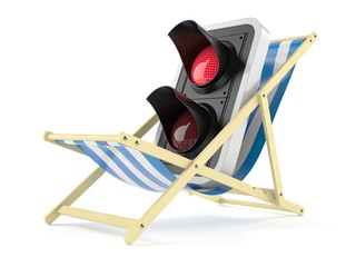 Sticker - Red traffic light on deck chair