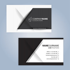 Wall Mural - White and Black modern business card template, Illustration Vector 10