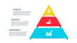 Vector pyramid infographic with 3 options. Business presentation template