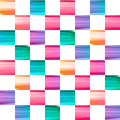 Wall Mural - Vector paint daubs checkered pattern.