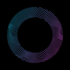 Wall Mural - Wavy round frame background.