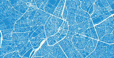 Urban vector city map of Brussels, Belgium