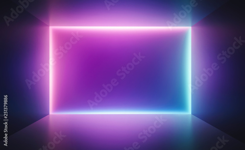 Cuadros en Lienzo Cyberpunk neon electronic style disco background concept.