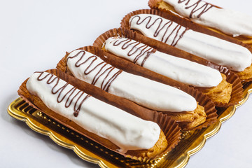 Wall Mural - Eclair cake with cream