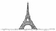 Sketch animation of Eiffel Tower Paris, france