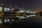Fototapeta Fototapety z mostem - Most Poniatowskiego w Warszawie iluminowany w nocy