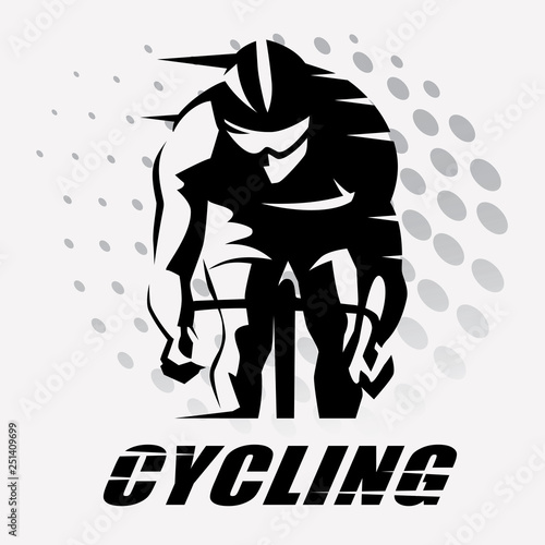 Dekoracja na wymiar  stylizowany-symbol-wyscigu-kolarskiego-zarys-sylwetki-wektora-rowerzysty