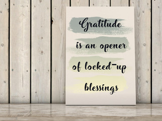 Wall Mural - Inspiration motivation quote, Gratitude, Being Thankful concept. Happiness, Success concept . 3d render