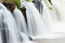 Tad Pha Suam Waterfall In Rain Season.