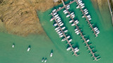 Fototapeta Na drzwi - Aerial view of boats in Jard sur Mer port, Vendee