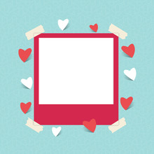 Blank Photo Frame With Love Icon
