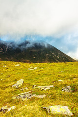 Wall Mural - mountain landscape with sky and clouds