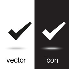 Canvas Print - vector icon check mark on black and white background