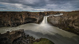 Fototapeta Tęcza - Iceland Aldeyjarfoss water fall with long exposure and wide view