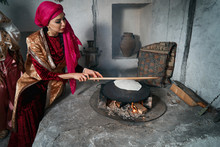 Woman Preparing Or Making Borek Or Bread Dough, Close-up