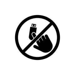 do not usb stick icon. Element of prohibition sign icon. Premium quality graphic design icon. Signs and symbols collection icon