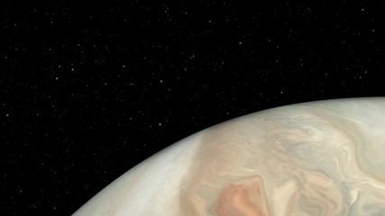 Wall Mural - Jupiter turbolent storm atmosphere surface space view. Contains public domain image by Nasa