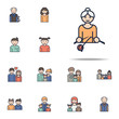 © rashadaliyev - grandmother knitting cartoon icon. Family icons universal set for web and mobile