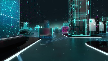 Wall Mural - Transport with digital technology concept