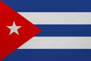 Wall Mural - Cuba flag on canvas