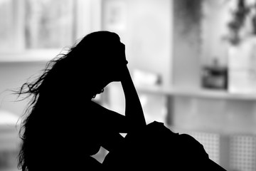 Wall Mural - Silhouette of woman.