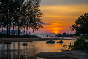 beautiful sunset at the beach