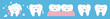 © worldofvector - Healthy smiling white tooth icon set line. Crying bad ill teeth. Toothbrush toothpaste bubble foam. Before after concept. Cute character set. Oral dental hygiene. Baby background. Flat design.