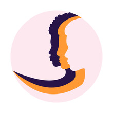 Sisterhood. Feminism. Gender Equality. Set Of Female Face Silhouettes. Colorful Vector Illustration.