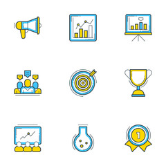 Wall Mural - set of 9 flat line business icons. flat line illustration concept for web banner and printed materia