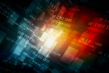 2d illustration abstract digital binary data on computer screen