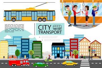 Wall Mural - Flat City Transport Concept