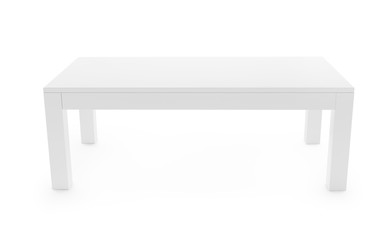 Aufkleber - Low, white table isolated on white background. Saved clipping path included. 3D rendering image.