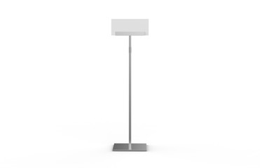 Wall Mural - U Channel Stand, Telescopic Acrylic Stand and catalogue Holder, Mock Up Template On Isolated White Background, 3D Illustration