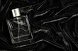© photopsist - Male perfume bottle with copy space on black fabric background
