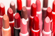 Set of lipstick tubes on  white background. Cosmetic photography