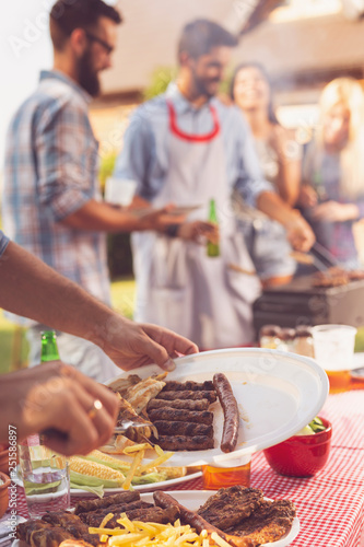 Backyard Barbecue Party Buy This Stock Photo And Explore Similar
