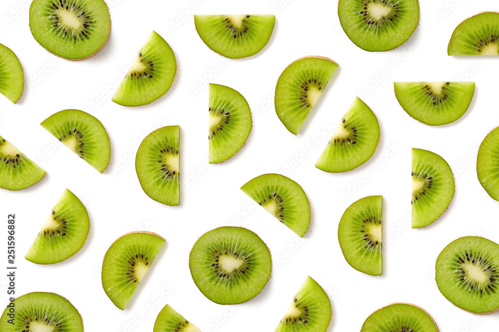 Fruit pattern of kiwi slices - obrazy, fototapety, plakaty 