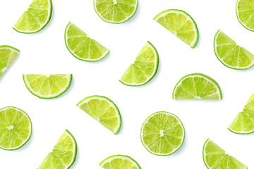 Wall Mural - Fruit pattern of lime slices