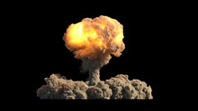 Nuclear Explosion On Black Background