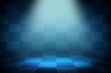 Blue Colors Checkers Abstract As Backdrop Or Background With Light Spots
