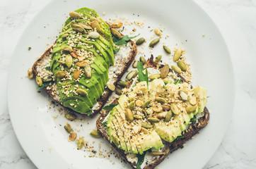 Wall Mural - Healthy avocado toasts