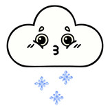 Fototapeta  - comic book style cartoon snow cloud