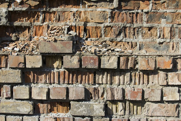 Sticker - crumbling brick wall